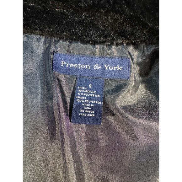 Preston & York Faux Fur Vest – Black Plush Zip Front – Size S - Picture 3 of 5